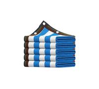 Filet d’ombrage rayé Bleu-Blanc HDPE 95 % UV for Cour Toit et Plantes Vertes(4mx9m)