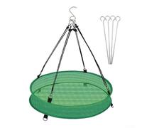 Filet d'alimentation à suspendre pour oiseaux - 50 x 50 x 10 cm - Vert - Distributeur d'extérieur résistant aux intempéries - Plateau de jardin pour l'observation des oiseaux sauvages