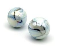 Filet de 2 boulards / calots tigre blanc 4.2cm - bille jeu de recreation multicolore G