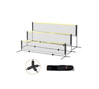 Filet de Badminton 420X155cm Réglable en Hauteur Avec Poteaux Support