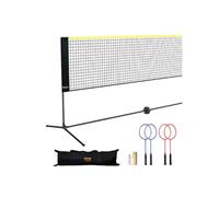VEVOR Filet de badminton, 6,06 m, filet pliable de volley-ball réglable en hauteur, filet de tennis portable avec poteaux, support et sac de transport, pour les jeux intérieur et extérieur de l'enfant