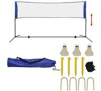 vidaXL Filet de badminton avec volants 300 x 155 cm Gris