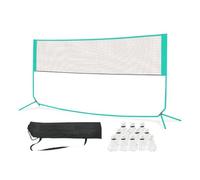 Filet de badminton et tennis portable - Bâtons de volleyball pliables pour entraînement sportif intérieur et extérieur - Accessoires de badminton et sac à dos inclus