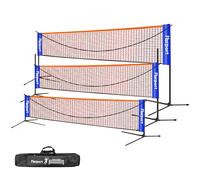 Filet de badminton, filet de tennis 3-6m Filet d'entraînement pour filet de volleyball portable, 3 hauteurs peuvent être ajustées Stockage de filet de badminton pliable, à l'intérieur et à l'extérieur