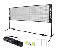 LARMNEE Filet de Badminton, 300 cm Filet de Tennis, Réglable sur 3 Hauteurs, Filet de Sport Portable, Filet de Badminton Pliable, Entraînement Extérieur, Cadre Robuste en Fer EHS03BN02