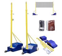 Filet de badminton portable avec poteaux robustes et base remplissable pour intérieur ou extérieur, jardin, sports