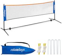 Filet De Badminton,Réglable Jusqu¿À 225 Cm,Avec Support,Sac De Transport,Jeux,Noir - Bleu