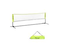 Filet de badminton volley-ball - hauteur réglable 107-155 cm - structure métal, sac de transport inclus - noir jaune fluo
