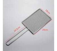 Filet de barbecue carré en acier inoxydable 304,supports de mailles,grille ronde,filet à vapeur,camping,randonnée,extérieur - Type 18x26cm