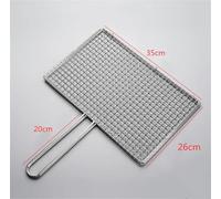 Filet de barbecue carré en acier inoxydable 304,supports de mailles,grille ronde,filet à vapeur,camping,randonnée,extérieur - Type 35x26cm