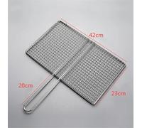 Filet de barbecue carré en acier inoxydable 304,supports de mailles,grille ronde,filet à vapeur,camping,randonnée,extérieur - Type 42x23cm