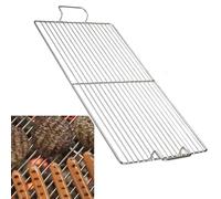 Filet de barbecue en acier inoxydable 304 avec poignée - Grille rectangulaire robuste pour barbecue extérieur, 80 cm x 20 cm, outil de cuisson résistant à la rouille