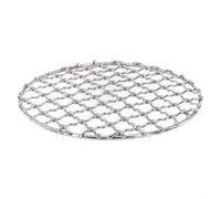 Filet de barbecue portable en acier inoxydable pour camping, cuisine au feu, grille de barbecue résistante aux hautes températures pour l'extérieur, la randonnée, le pique-nique, la randonnée (ronde)