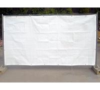 Filet de barrière de chantier 130g/m² Blanc 1.76 x 3.41m Oeillets dans les coins