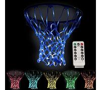 Filet De Basket-Ball à LED, Brille dans Le Noir, Lumière De Cerceau De Basket-Ball à Télécommande Réglable, Changement De Couleur, Lumière LED pour la Nuit en Plein Air