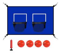 Filet de basket-ball pour trampoline - Double cercle interactif, design de montage sûr à haut rebond, jouet de construction avec bord élastique pour charges lourdes | Activités récréatives