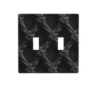 Filet de basket-ball tissé en forme de losange double bande à bascule, plaque murale, décoration d'interrupteur, taille standard - 11,4 x 11,4 cm