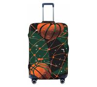 Filet de basket-ball vintage pour valise, protection de bagage, balle de sport, housse de bagage élastique anti-rayures et anti-poussière pour bagages de 55,9 à 61 cm, multicolore, M