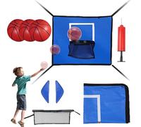 Filet de Basket pour Trampoline - Accessoire Imperméable | avec 3 Balles et Accessoires Sportifs pour Trampoline,pour, Adultes, Intérieur, Extérieur, Jardin Et Salle De Jeu