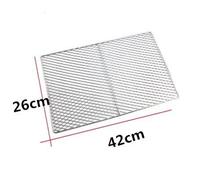 Filet de calandre en acier inoxydable pour barbecue,outils de barbecue,carrés métalliques,trous de vague,treillis métallique antiadhésif - Type 42 x 26cm