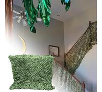 Filet de camouflage 1,5 x 7 m - Housse de feuilles vertes jungle en tissu Oxford durable pour terrasse, pare-soleil, chasse, dissimulation, design double couche renforcée