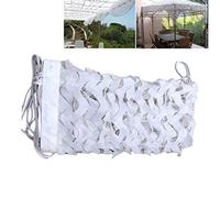 Filet de Camouflage,150D Polyester Blanc Toile D'Ombre,Filet de Protection Solaire ExtéRieur,pour la Chasse Militaire L'armée Tente Jardin Décoration Cache Voiture Auvents Terrasse(5x5m/16.4x16.4ft)