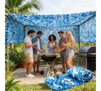Filet de Camouflage 210D Oxford Toile Camouflage 3 5 8 12 15 10 4 6 7 9 m, Voile d'ombrage Résistant Anti-UV, Filet d'ombrage pour Jardin, Pergola, Terrasse, Camping, Fête, Chasse(Bleu,2m x 3.5m)
