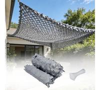 Filet de Camouflage 210D Oxford Toile Camouflage 3 5 8 12 15 10 4 6 7 9 m, Voile d'ombrage Résistant Anti-UV, Filet d'ombrage pour Jardin, Pergola, Terrasse, Camping, Fête, Chasse(Gris,9m x 9m)
