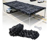 Filet de Camouflage 210D Oxford Toile Camouflage 3 5 8 12 15 10 4 6 7 9 m, Voile d'ombrage Résistant Anti-UV, Filet d'ombrage pour Jardin, Pergola, Terrasse, Camping, Fête, Chasse(Noir,4m x 8m)