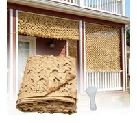 Filet de Camouflage 210D Oxford Toile Camouflage 3 5 8 12 15 10 4 6 7 9 m, Voile d'ombrage Résistant Anti-UV, Filet d'ombrage pour Jardin, Pergola, Terrasse, Camping, Fête, Chasse(Sand,9m x 9.5m)