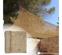 Filet de Camouflage Beige 36.1 ft x 36.1 ft/433.1 in x 433.1 in/11x11 m, Toile de Camouflage Désert Chasse Sable, Brise-Vue Protection Solaire Jardin Terrasse 210D Feuillage Découpe Facile Respirant