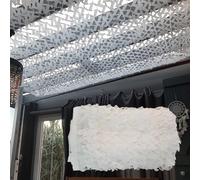 Filet de Camouflage Blanc 2X4m 210D Tissu Oxford Voile d'ombrage Camouflage Net Militaire pour Parasol extérieur Camouflage de Chasse décoration de fête Housse de Voiture
