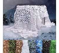 Filet de Camouflage Blanc 3x4m,Filet Militaire Ombrage Terrasse Pergola Chasse Voiture Exterieur,Toile D'ombrage Oxford 210D,Filet Camouflage Renforcé for Protection Jardin