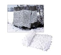 Filet de Camouflage Blanc Renforcé, Voile d’Ombrage pour Pergola et Terrasse, Filet Camouflage avec Maillage en Nylon, Brise-Vue Jardin et Décoration de Fête(3x3.50m)