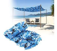 Filet de camouflage bleu Filet camouflage d'ombrage, Filets camo pare-soleil pour jardin, Rouleau de Treillis de Camouflage pour chasse Bâche de voiture 2x11m 3x5m 4.5x7m 6x17m 9x10m(6x14..0m)