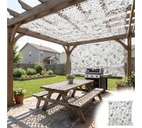 Filet de Camouflage Digital 13.1 ft x 39.4 ft/157.5 in x 472.4 in/4x12 m, Toile de Camouflage Blanc & Neige Noir Chasse - Brise-Vue Protection Solaire Jardin Terrasse, 210D Feuillage Découpe Facile