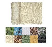 Filet de Camouflage Léger et Pliable Filet Camo pour Chasse Camping Observation Protection Solaire Tissu Oxford 210D Anti-Déchirures Facile à Transporter Multiples Tailles 3x5M Beige