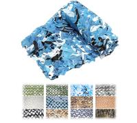 Filet de Camouflage Militaire | Filet D'Ombre Extérieur Aux Intempéries | Camping, Dissimulation Véhicule, Protection Solaire Jardin, Décoration Événement, Chasse, CS(Blue,2x4.0M)