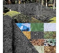 Filet de Camouflage Militaire Grande Taille Parfaits pour Chasse Ombrage Camouflage Décoration Parasol Terrasse Protection Solaire 210D Filet d’Ombrage Différentes Tailles Couleurs 3 * 10m Noir