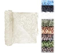 Filet de Camouflage Militaire Grande Taille pour Chasse, Ombrage, Extérieur Jardin Décoration, Terrasse Protection Solaire, Voile Auvent, Couverture de Voiture Cachée(Beige,9x15M)