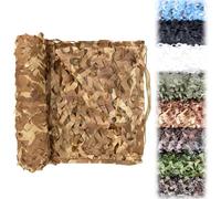 Filet de Camouflage Militaire Grande Taille pour Chasse, Ombrage, Extérieur Jardin Décoration, Terrasse Protection Solaire, Voile Auvent, Couverture de Voiture Cachée(Desert Camouflage,5.5x10M)