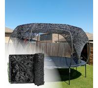 Filet de Camouflage Noir 19.7 ft x 32.8 ft/236.2 in x 393.7 in/6x10 m, Toile de Camouflage Tactique Chasse Nuit, Brise-Vue Protection Solaire Jardin Terrasse 210D Feuillage Découpe Facile Respirant