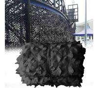 Filet de Camouflage renforcé 210D 4x9M Pare-Soleil Camping,la Chasse, Décoration Jardin, Housses de Voiture, Auvents Terrasse,Photographie Fond,Camo Net(Couleur:Noir)
