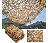 Filet De Camouflage Renforcé,Filet De Camouflage Crème Solaire,Filet Militaire,Camping,Chasse,Armée,Décoration,Filet De Camouflage Sable,Filet D'ombrage,Léger Et Durable,Desert-4x5m(13.1*16.4ft)