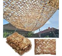 Filet De Camouflage Renforcé,Filet De Camouflage Crème Solaire,Filet Militaire,Camping,Chasse,Armée,Décoration,Filet De Camouflage Sable,Filet D'ombrage,Léger Et Durable,Desert-5x5m(16.4*16.4ft)