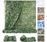 Filet de Camouflage Renforcé, Tente d'ombrage Militaire Voile Ombrage Woodland Tissu Oxford 210D 1/2/3/4/5/6/7/8/9/10m Toile Filet Camouflage pour Jardin, Fête, Bar, Décoration de Chasse(5X6M)