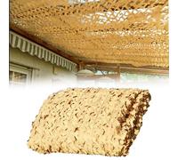 Filet de Camouflage Sable 2x2m 210D Reinforced Militaire Voile D'ombrage Camouflage, Filet Camo pour Soleil en Plein Air Thème Parti Décoration Voiture Couvre Pergola Camping
