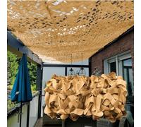 Filet de Camouflage Sable 2X4m 210D Tissu Oxford Voile d'ombrage Camouflage Net Militaire pour Parasol extérieur Camouflage de Chasse décoration de fête Housse de Voiture