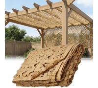 Filet De Camouflage Sable 4x16m Voile D'ombrage De Pergola De Camping De Chasse Militaire, Filet Camo pour Soleil en Plein Air Thème Parti Décoration Voiture Couvre 6x6m 6x8m 7x9m 8x8m 9x9m