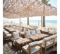Filet de Camouflage Sable Renforcé pour Terrasse et Pergola - 5 x 6 m | Filet d’ombrage sable 5 x 6 m - Maille de renfort de 70 mm - Structure ajourée - Terrasse, pergola et jardin